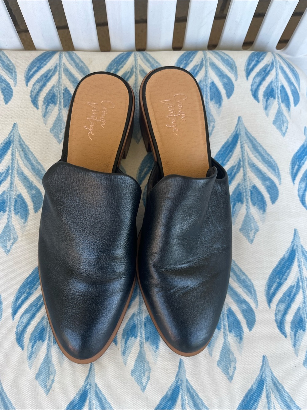Corso Como Black Leather Pointed Slip-On Mules